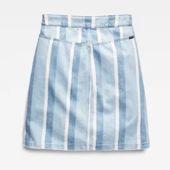 G Raw blue Stripe Denim distress Wrap Mini Skirt 27 asymmetrical medium - Picture 9 of 12